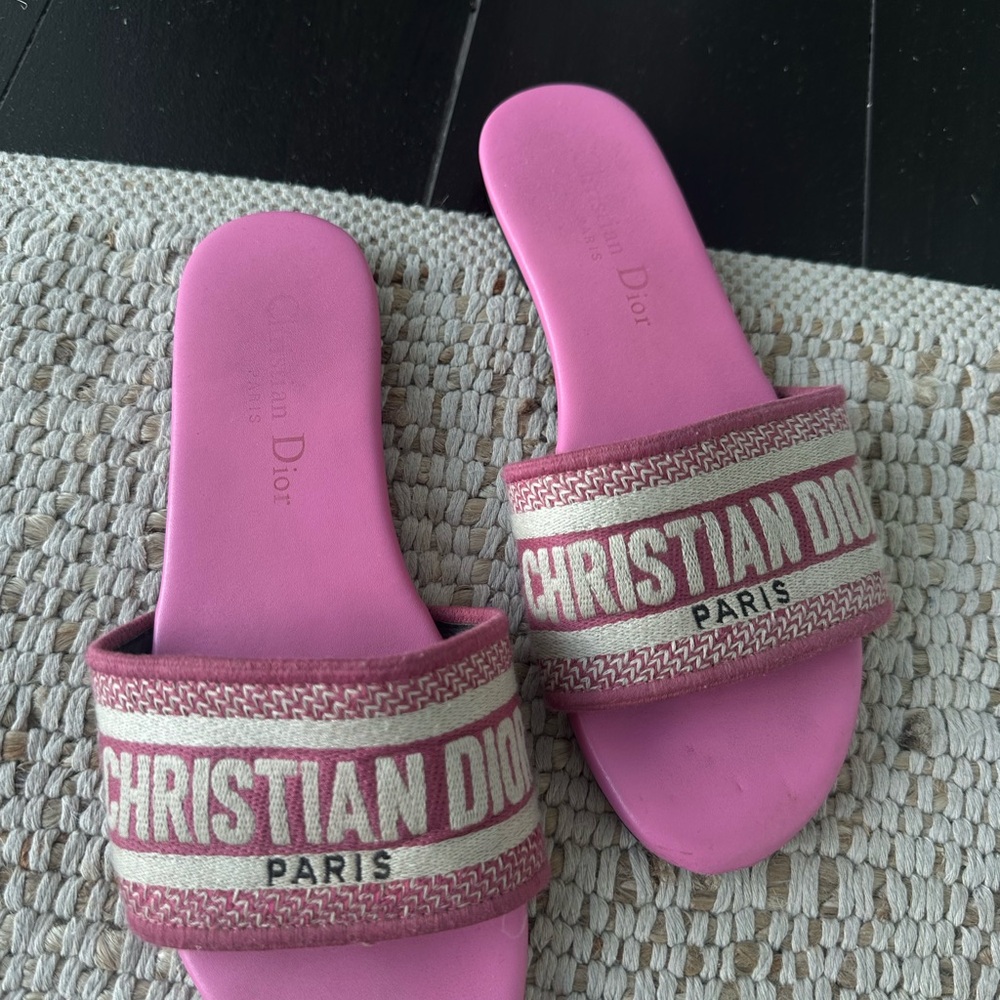 Dior Pink Sandals with Cream Accents
